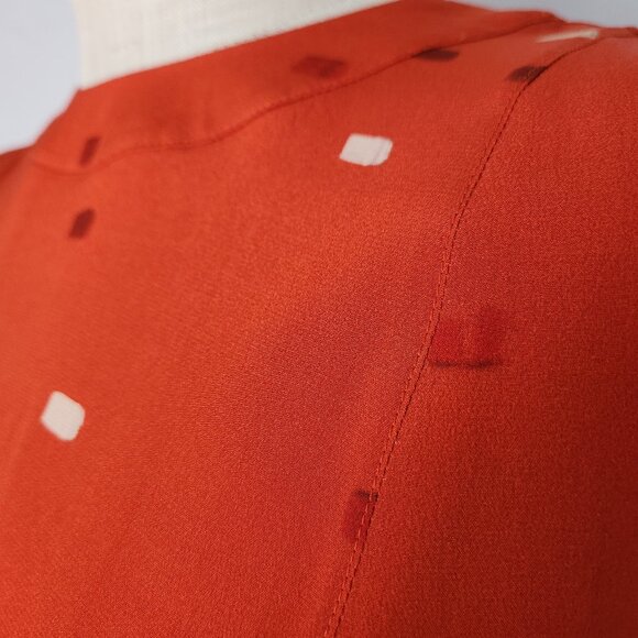 NWT Grey Jason Wu Silk Dash Tangerine Multi Mini Shift Dress Sleeveless Pocket - Picture 4 of 10